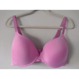 Juicy Couture Padded Bra Bright Pink 36D Style 7805-16 Heart Charm Smooth Barbie